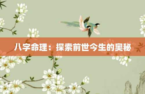 八字命理：探索前世今生的奥秘