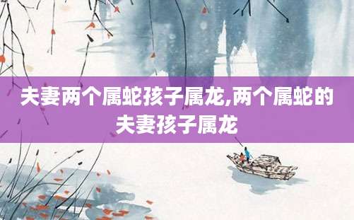 夫妻两个属蛇孩子属龙,两个属蛇的夫妻孩子属龙