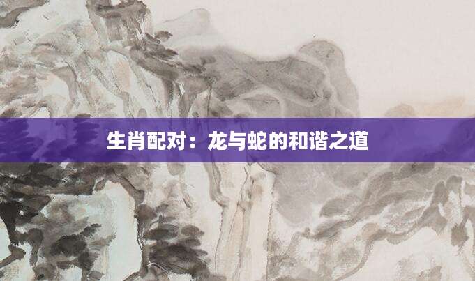 生肖配对：龙与蛇的和谐之道