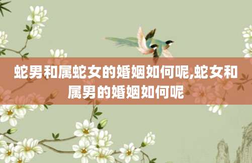 蛇男和属蛇女的婚姻如何呢,蛇女和属男的婚姻如何呢