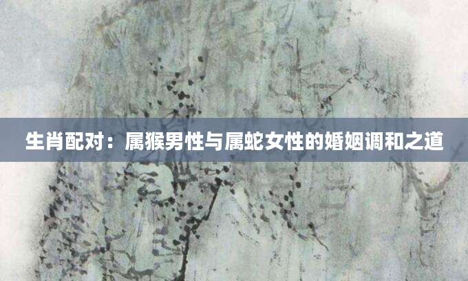 生肖配对：属猴男性与属蛇女性的婚姻调和之道