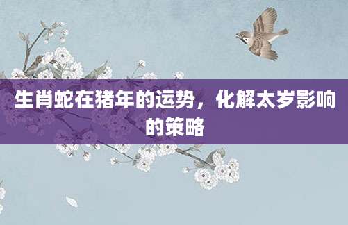 生肖蛇在猪年的运势，化解太岁影响的策略