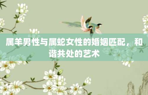 属羊男性与属蛇女性的婚姻匹配，和谐共处的艺术