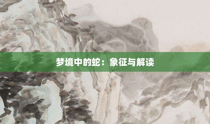 梦境中的蛇：象征与解读