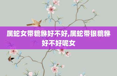 属蛇女带貔貅好不好,属蛇带银貔貅好不好呢女