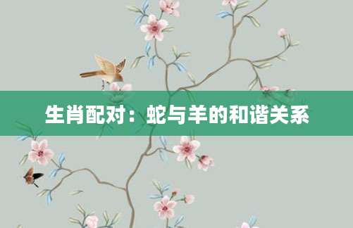 生肖配对：蛇与羊的和谐关系