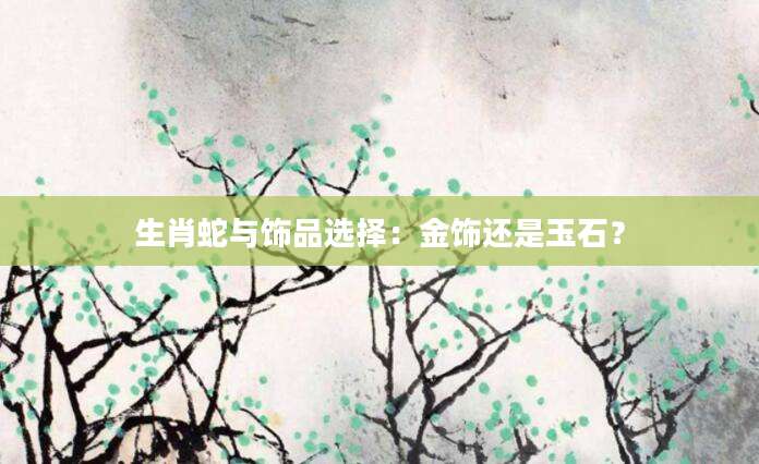 生肖蛇与饰品选择：金饰还是玉石？