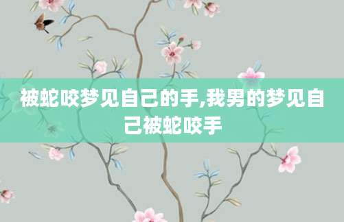 被蛇咬梦见自己的手,我男的梦见自己被蛇咬手