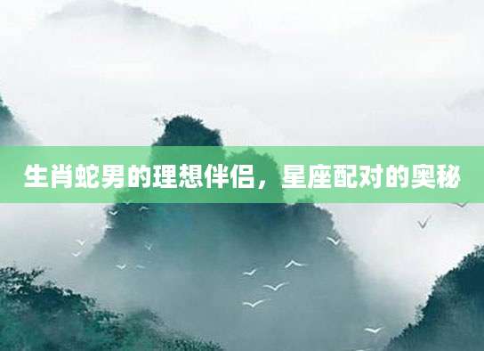 生肖蛇男的理想伴侣，星座配对的奥秘
