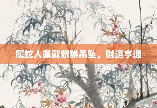 属蛇人佩戴貔貅吊坠，财运亨通