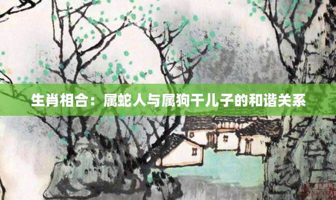 生肖相合：属蛇人与属狗干儿子的和谐关系