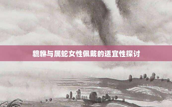 貔貅与属蛇女性佩戴的适宜性探讨