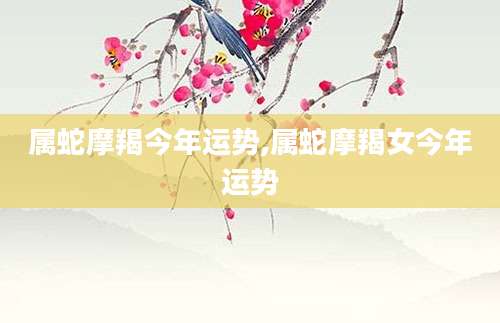 属蛇摩羯今年运势,属蛇摩羯女今年运势