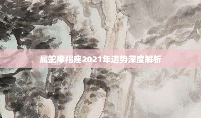 属蛇摩羯座2021年运势深度解析