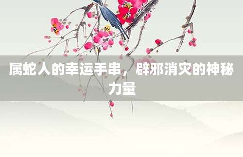 属蛇人的幸运手串，辟邪消灾的神秘力量