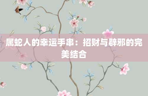 属蛇人的幸运手串：招财与辟邪的完美结合