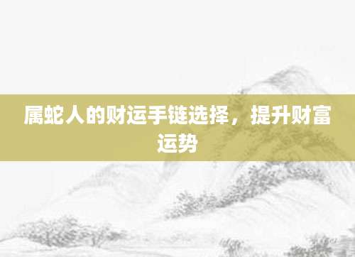 属蛇人的财运手链选择，提升财富运势