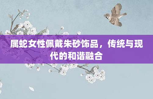 属蛇女性佩戴朱砂饰品，传统与现代的和谐融合