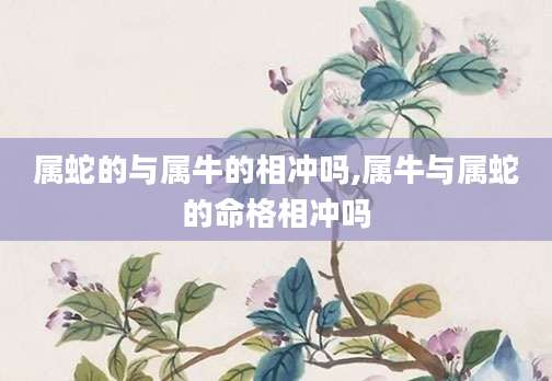 属蛇的与属牛的相冲吗,属牛与属蛇的命格相冲吗