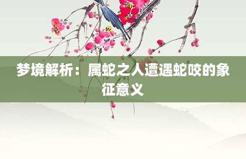 梦境解析：属蛇之人遭遇蛇咬的象征意义