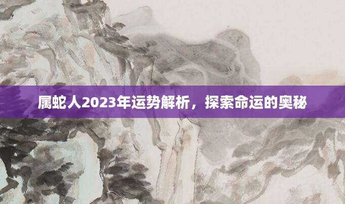 属蛇人2023年运势解析，探索命运的奥秘