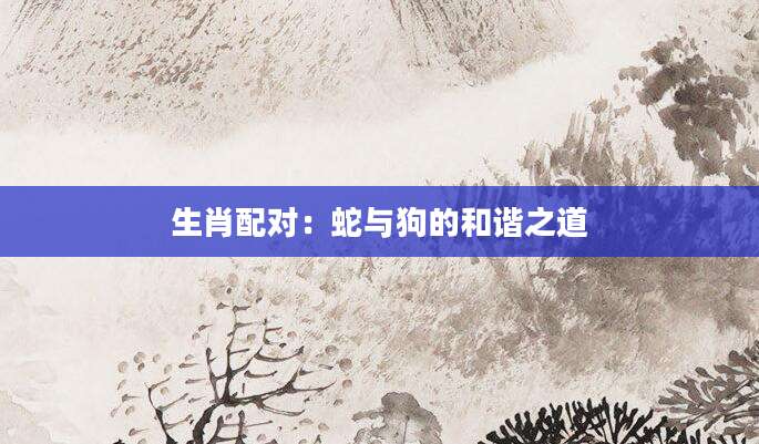 生肖配对：蛇与狗的和谐之道