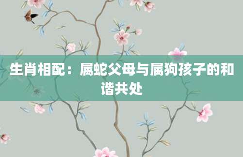 生肖相配：属蛇父母与属狗孩子的和谐共处