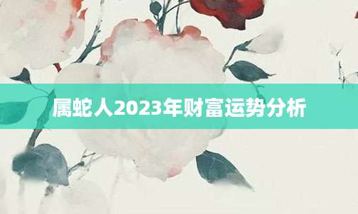 属蛇人2023年财富运势分析
