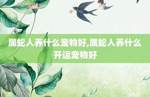 属蛇人养什么宠物好,属蛇人养什么开运宠物好