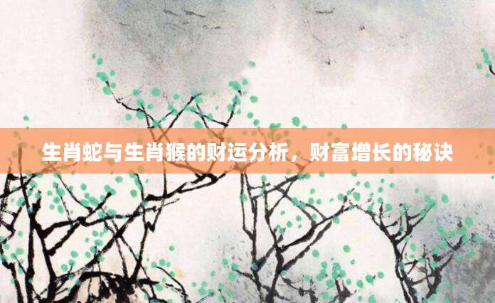 生肖蛇与生肖猴的财运分析，财富增长的秘诀