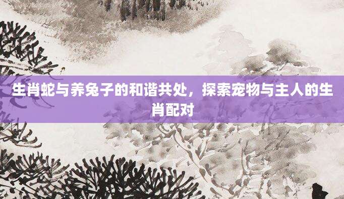 生肖蛇与养兔子的和谐共处，探索宠物与主人的生肖配对