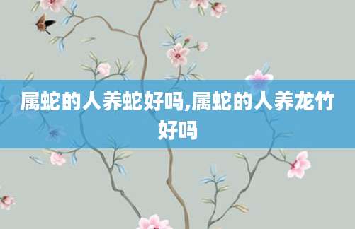 属蛇的人养蛇好吗,属蛇的人养龙竹好吗