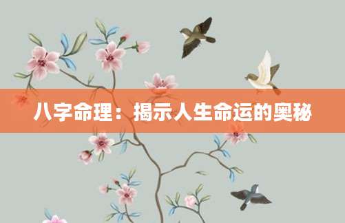 八字命理：揭示人生命运的奥秘
