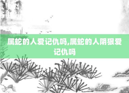 属蛇的人爱记仇吗,属蛇的人阴狠爱记仇吗