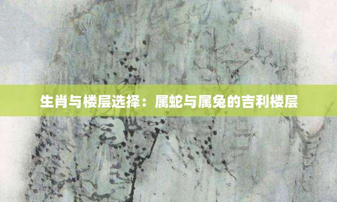 生肖与楼层选择：属蛇与属兔的吉利楼层