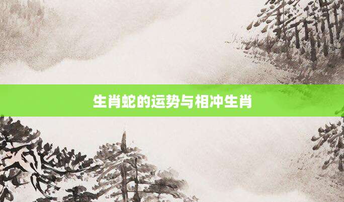 生肖蛇的运势与相冲生肖