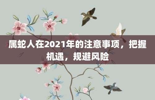 属蛇人在2021年的注意事项，把握机遇，规避风险
