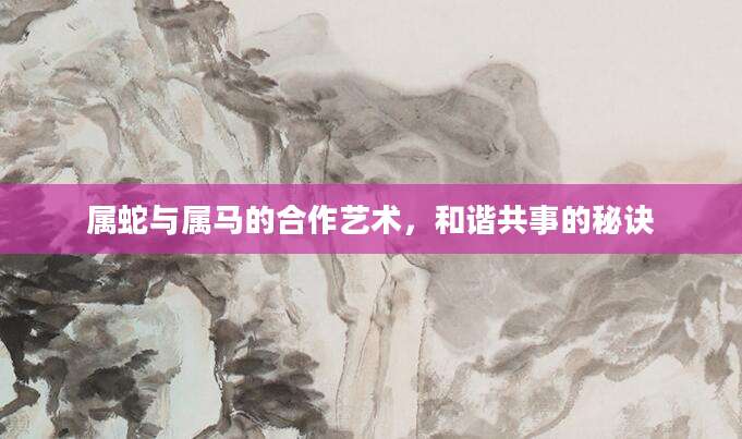 属蛇与属马的合作艺术，和谐共事的秘诀