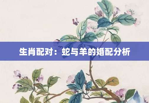生肖配对：蛇与羊的婚配分析