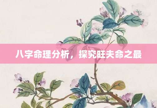 八字命理分析，探究旺夫命之最