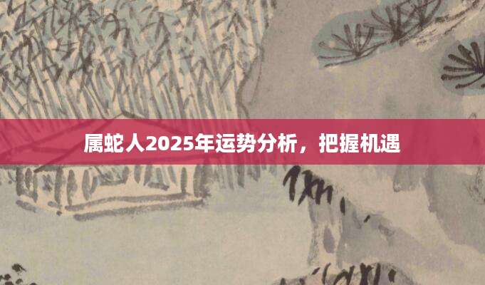 属蛇人2025年运势分析，把握机遇