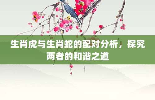 生肖虎与生肖蛇的配对分析，探究两者的和谐之道