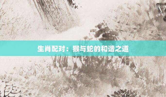 生肖配对：猴与蛇的和谐之道