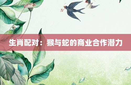 生肖配对：猴与蛇的商业合作潜力