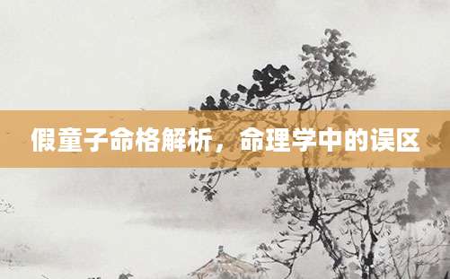 假童子命格解析，命理学中的误区