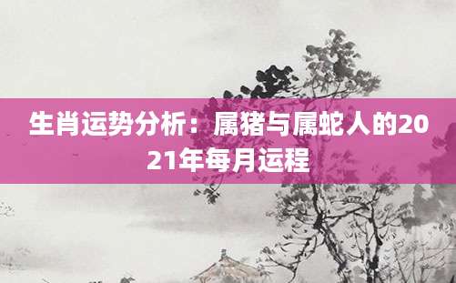 生肖运势分析：属猪与属蛇人的2021年每月运程