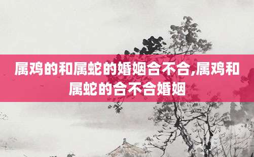 属鸡的和属蛇的婚姻合不合,属鸡和属蛇的合不合婚姻