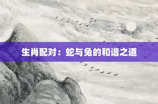 生肖配对：蛇与兔的和谐之道