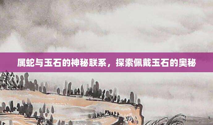 属蛇与玉石的神秘联系，探索佩戴玉石的奥秘