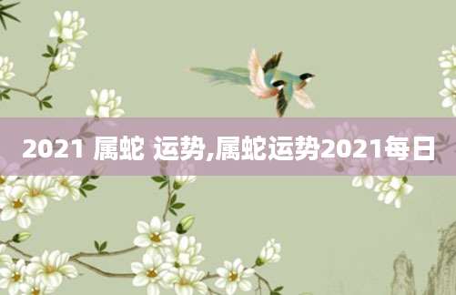 2021 属蛇 运势,属蛇运势2021每日